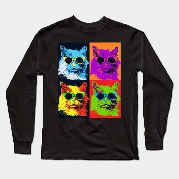 Funny Cat Gifts Men Kids Women Novelty Black Cat Long Sleeve T-Shirt by KsuAnn